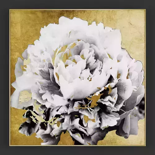 Pictures188 peonies with gold splatter Low-poly 3D model