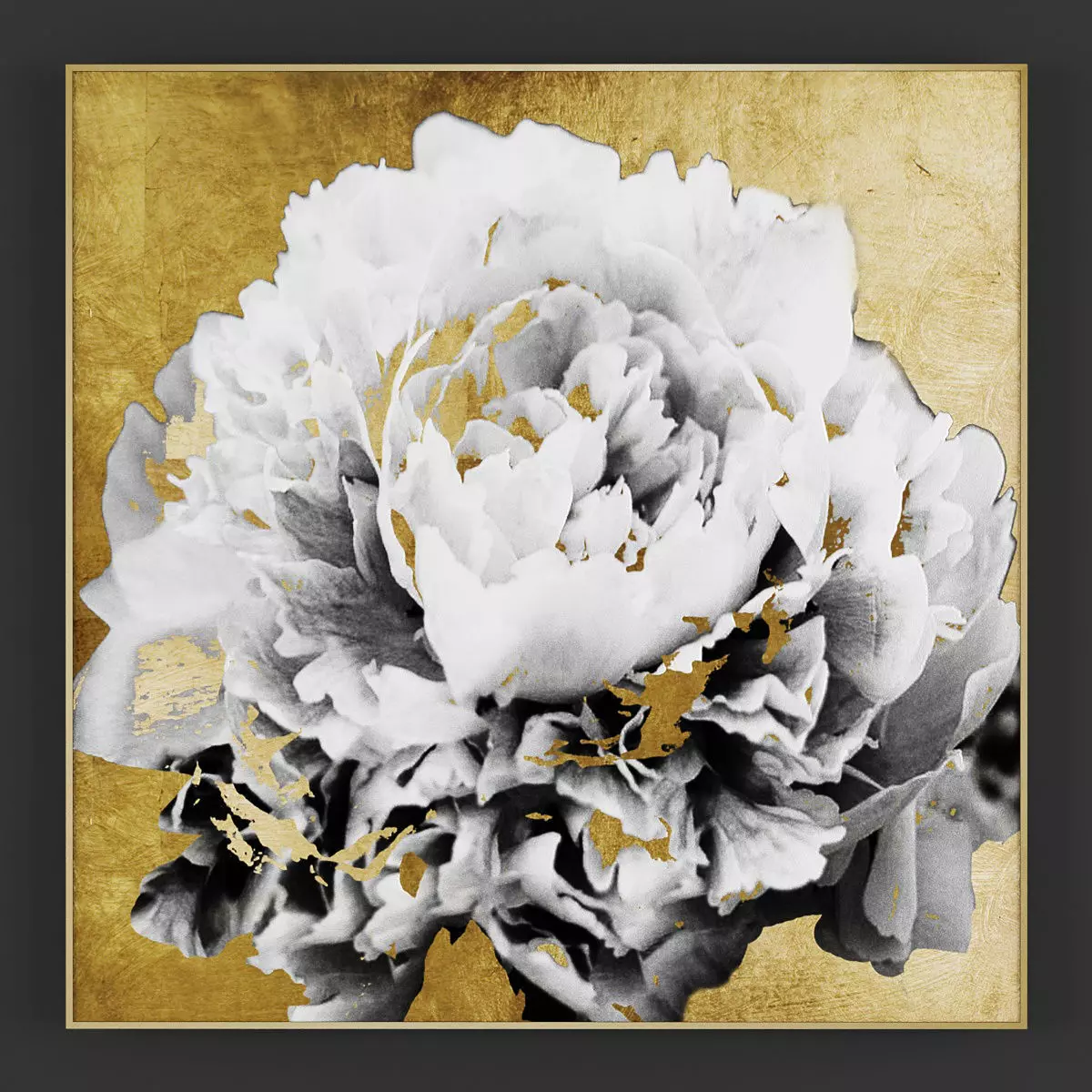 Pictures188 peonies with gold splatter Low-poly 3D model_0