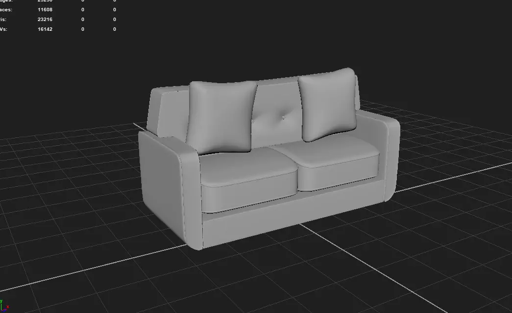 Cushion Sofa Free low-poly 3D model