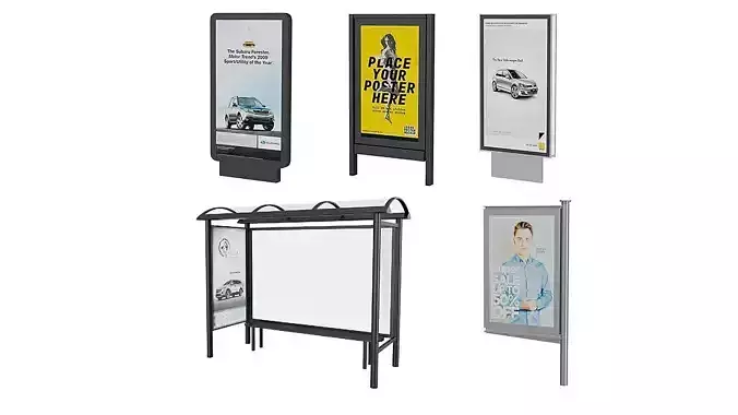 Street Advertising BLENDER 3D Model Cycles