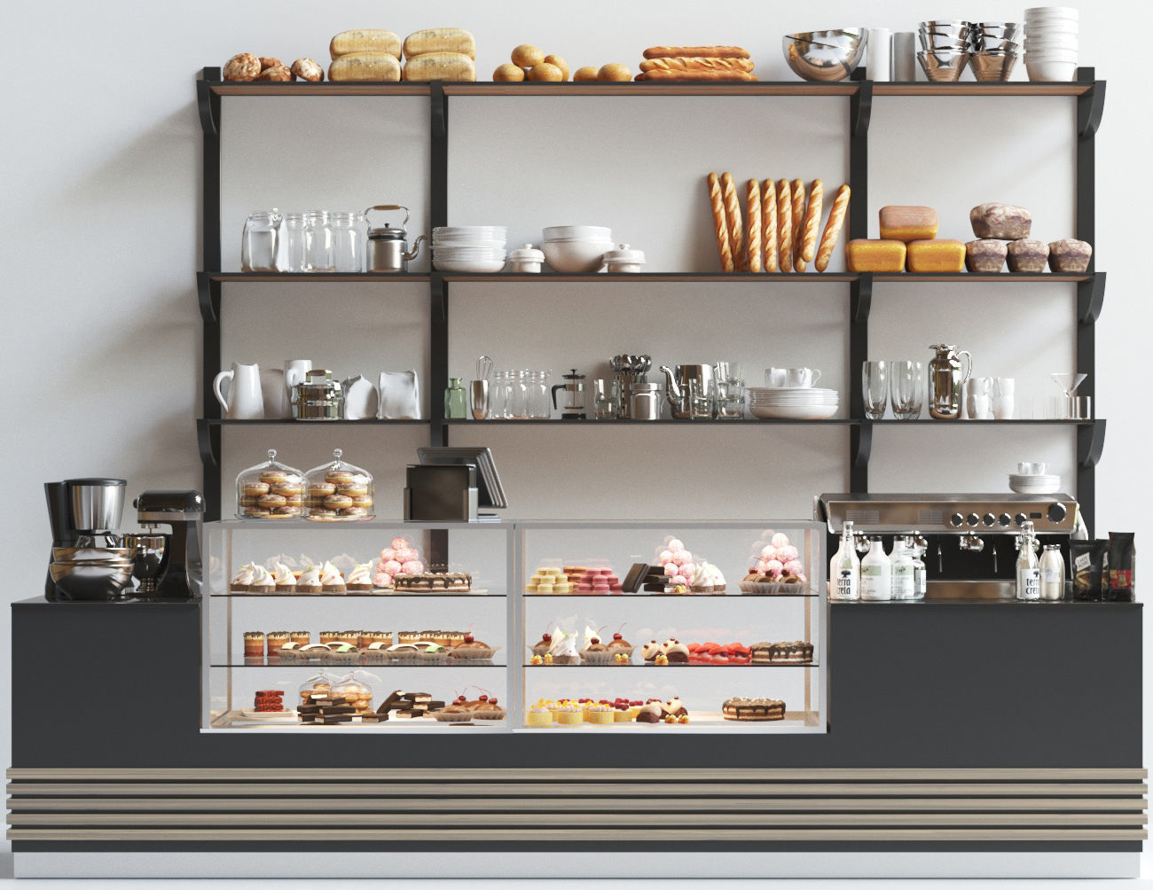 Coffee shop design 3D model_2