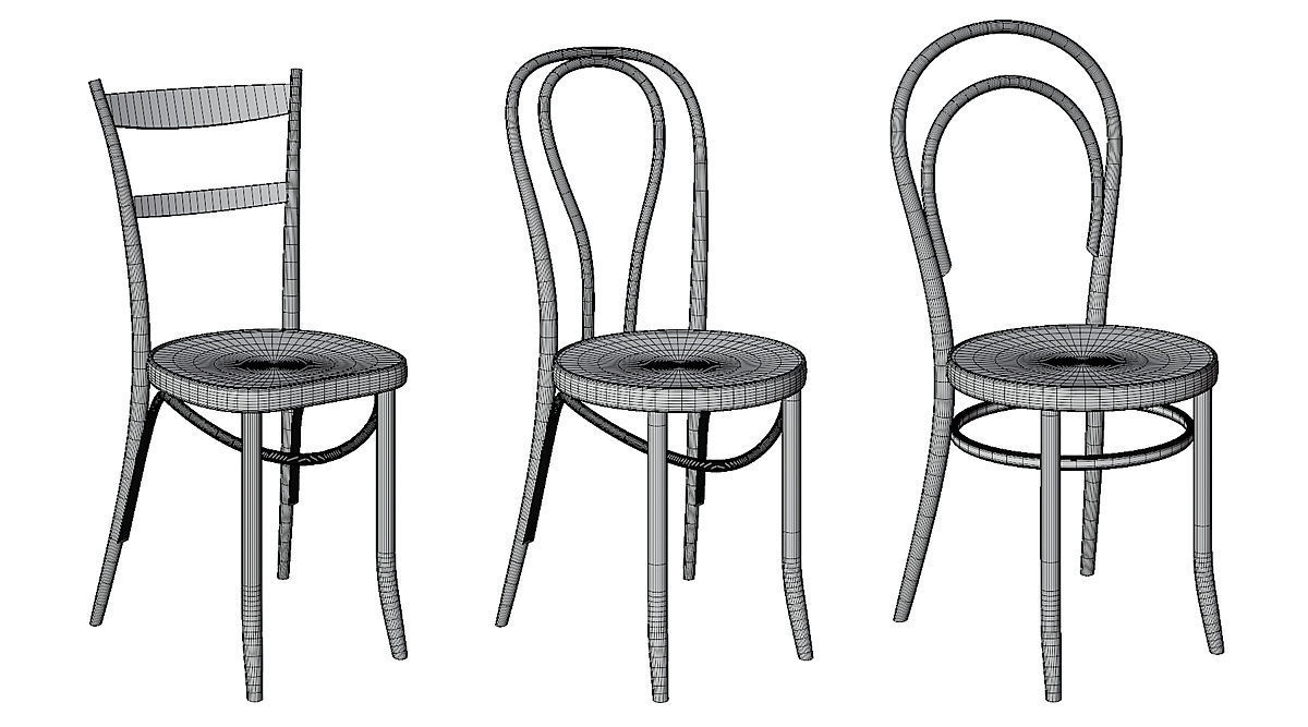 Thonet Chairs BLENDER 3D Model Cycles 3D model_1