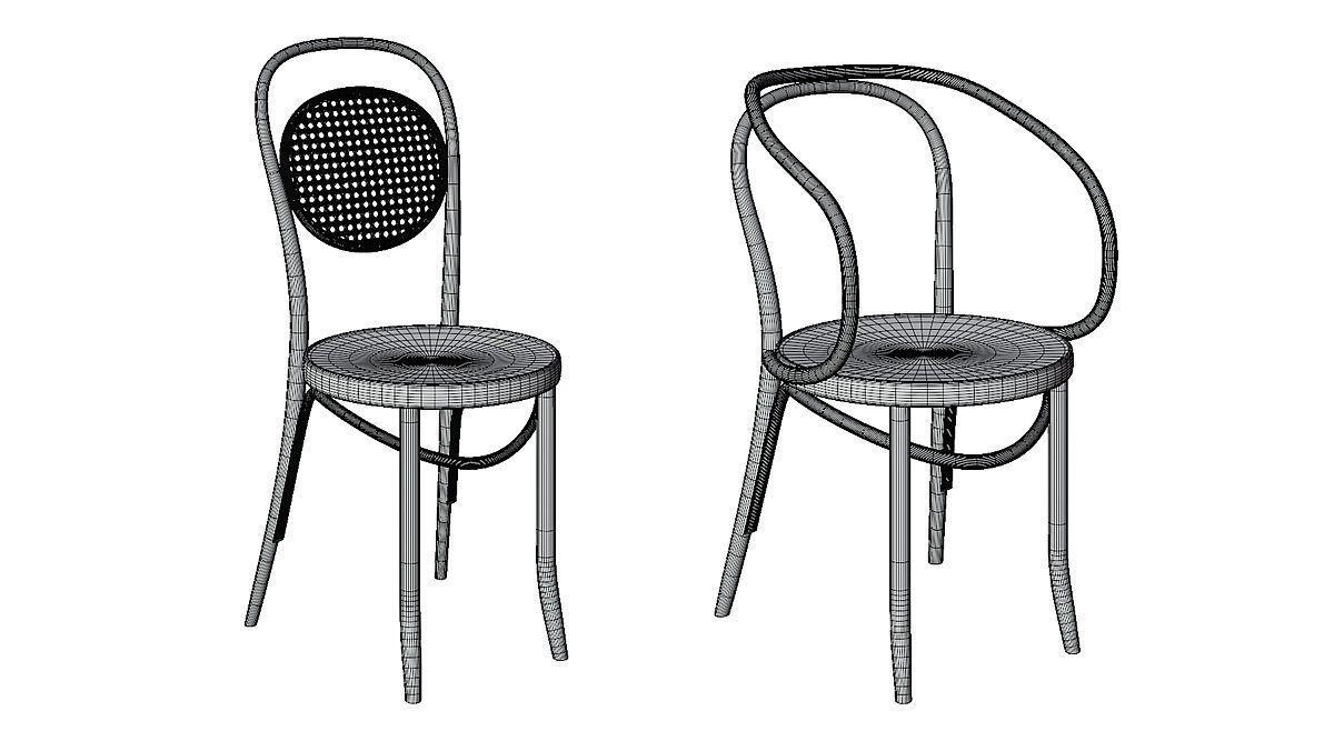 Thonet Chairs2 BLENDER 3D Model Cycles 3D model_4