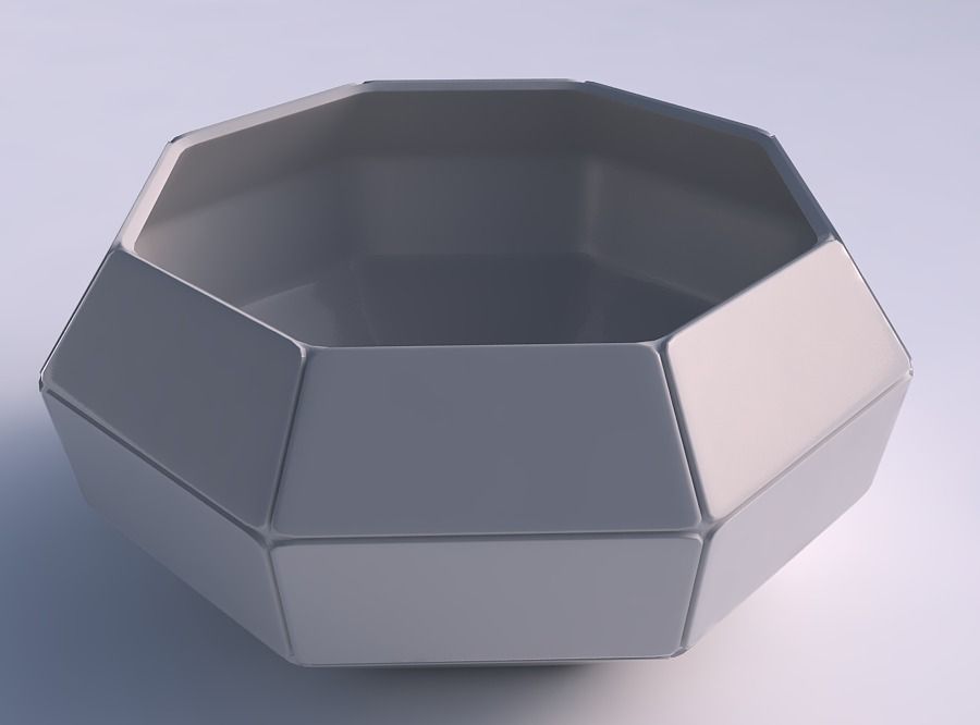 Bowl spheric squeezed wide with huge plates 3D print model_0