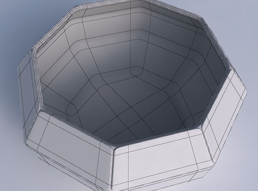 Bowl spheric squeezed wide with huge plates 3D print model_6