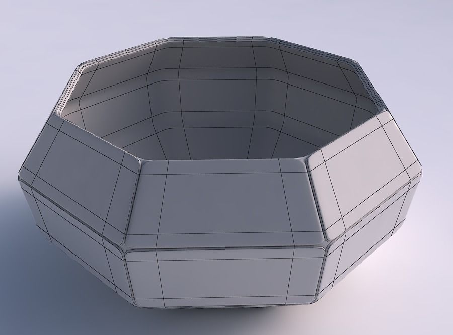 Bowl spheric squeezed wide with huge plates 3D print model_5