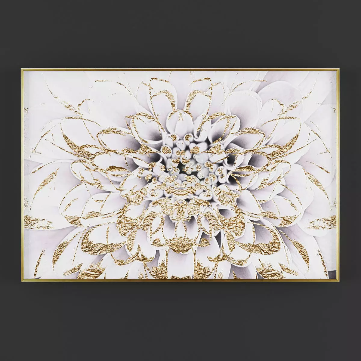 Pictures196 dahlia wall art - gold Low-poly 3D model_0