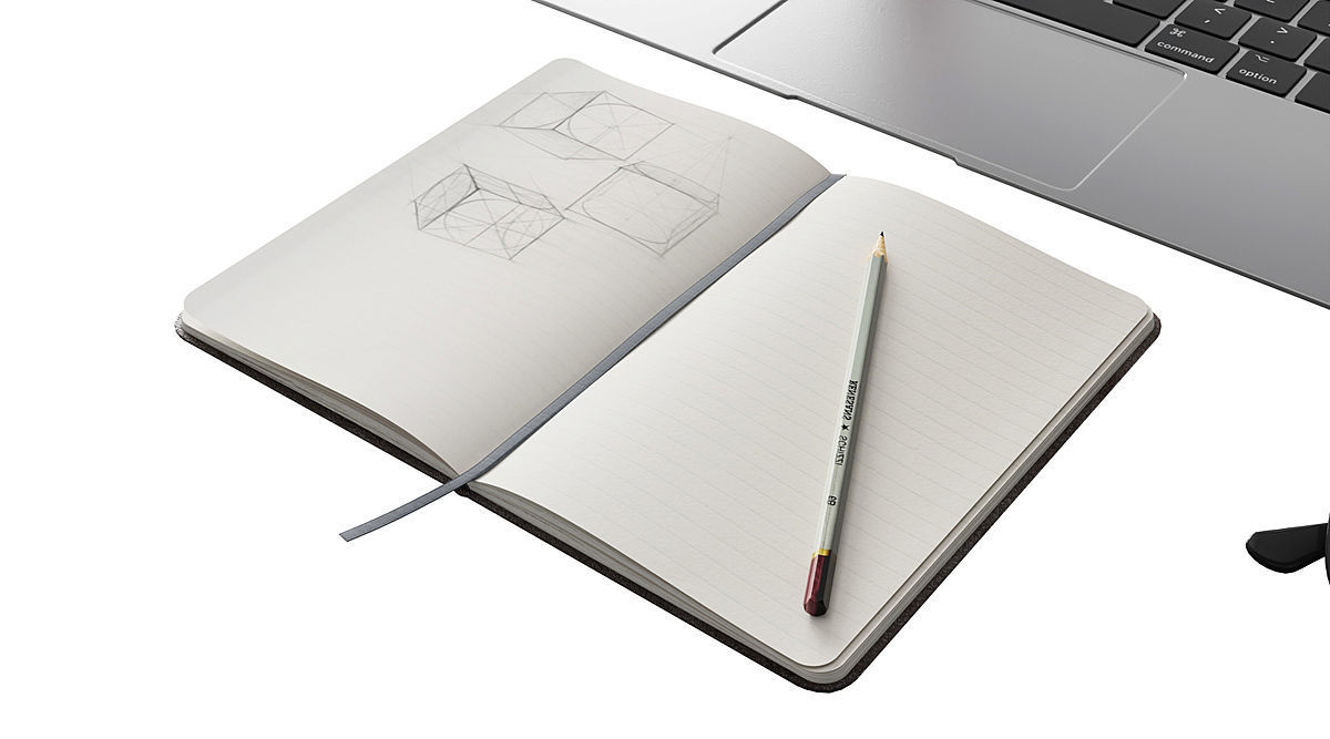 Workplace Macbook 12 BLENDER 3D Model Cycles 3D model_3