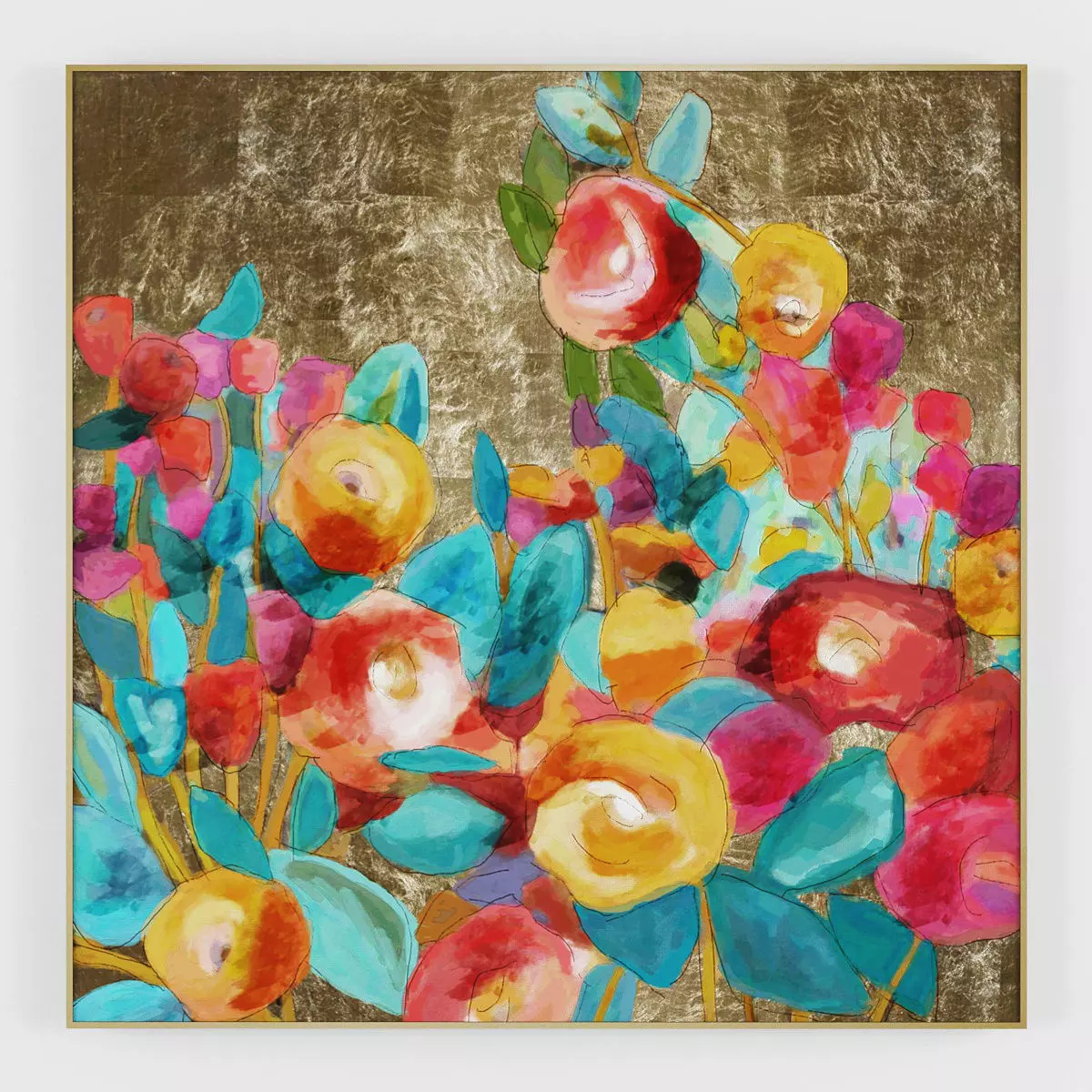 Pictures197 abstract painting gold Low-poly 3D model_0