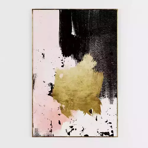 Pictures199 gold and abstract painting Low-poly 3D model