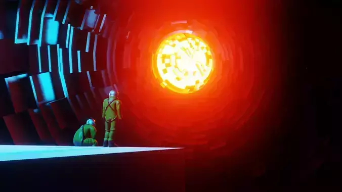 Sci-Fi Scene - made in Blender Low-poly 3D model