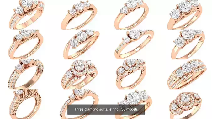 36 Three diamond solitaire ring
