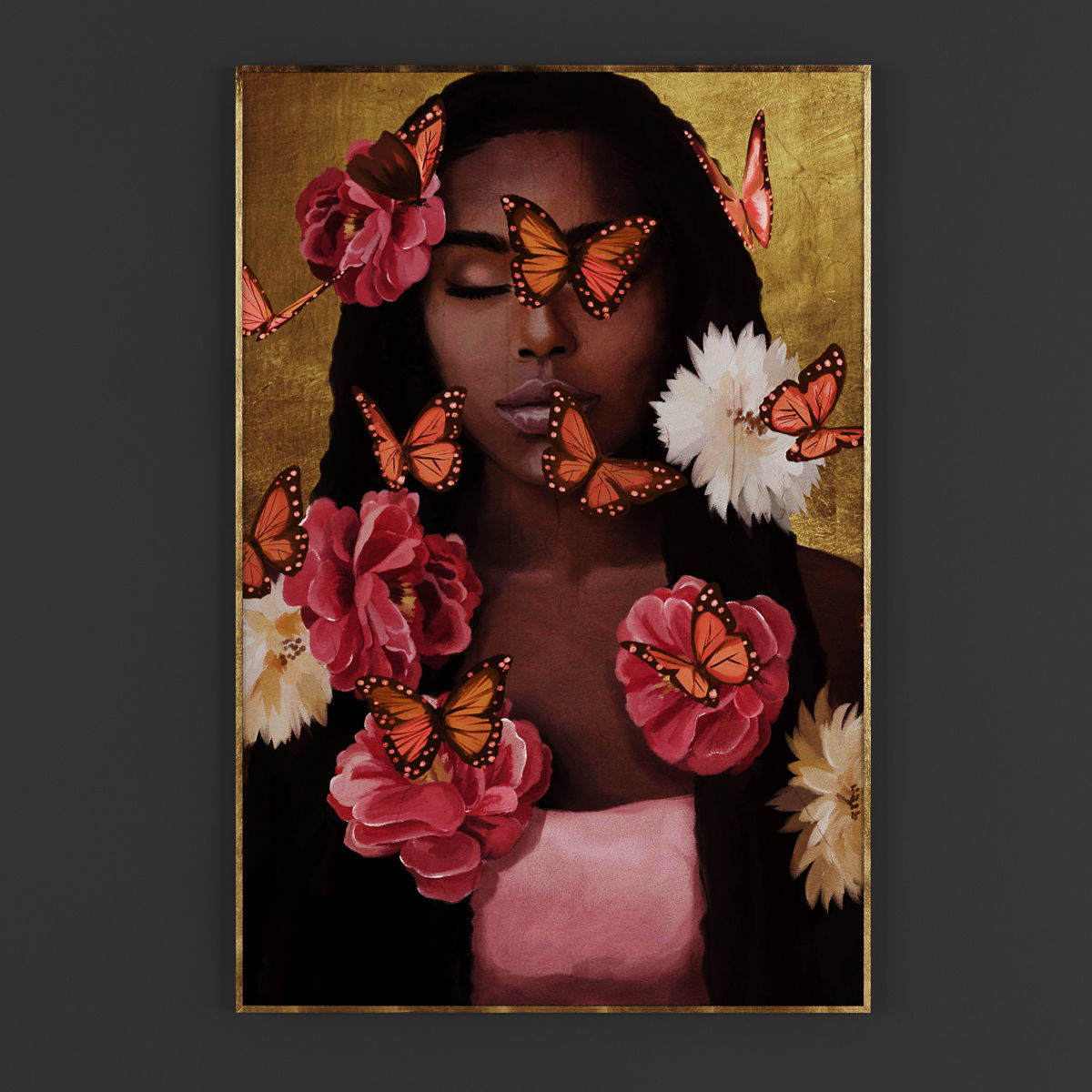 Pictures201 woman blowing bubble gum Low-poly 3D model_1