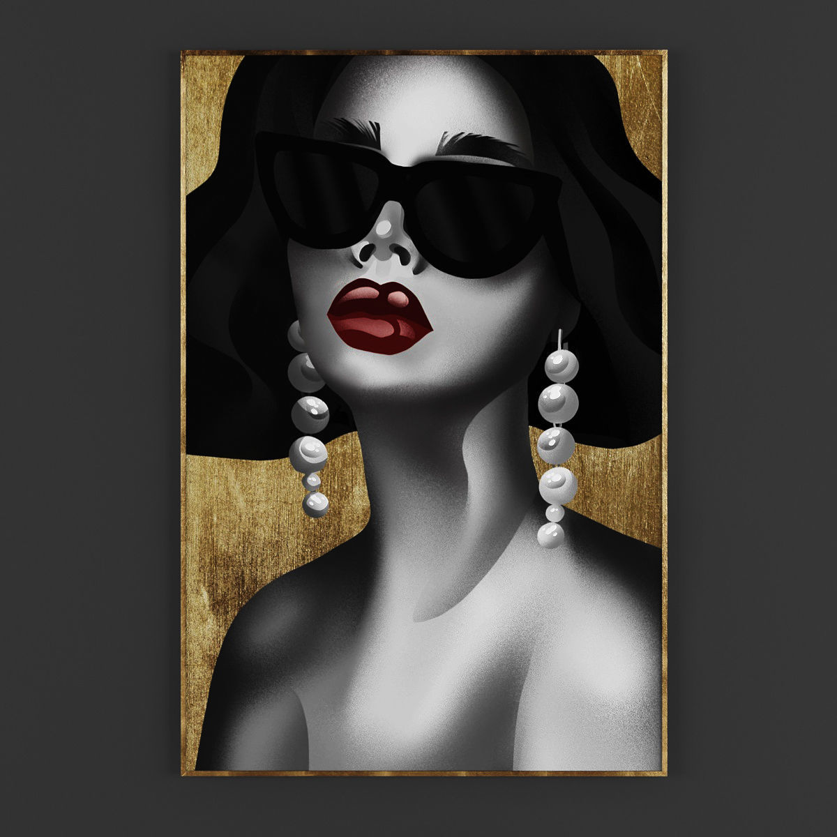 Pictures201 woman blowing bubble gum Low-poly 3D model_2