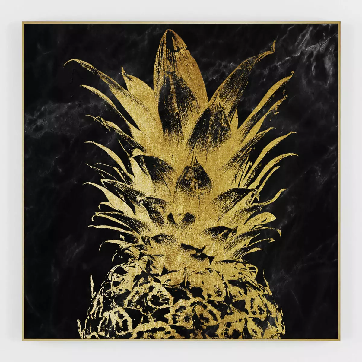 Pictures202 gold and navy abstract painting Low-poly 3D model_0