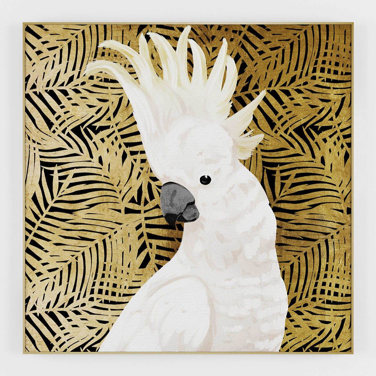 Pictures202 gold and navy abstract painting Low-poly 3D model_2