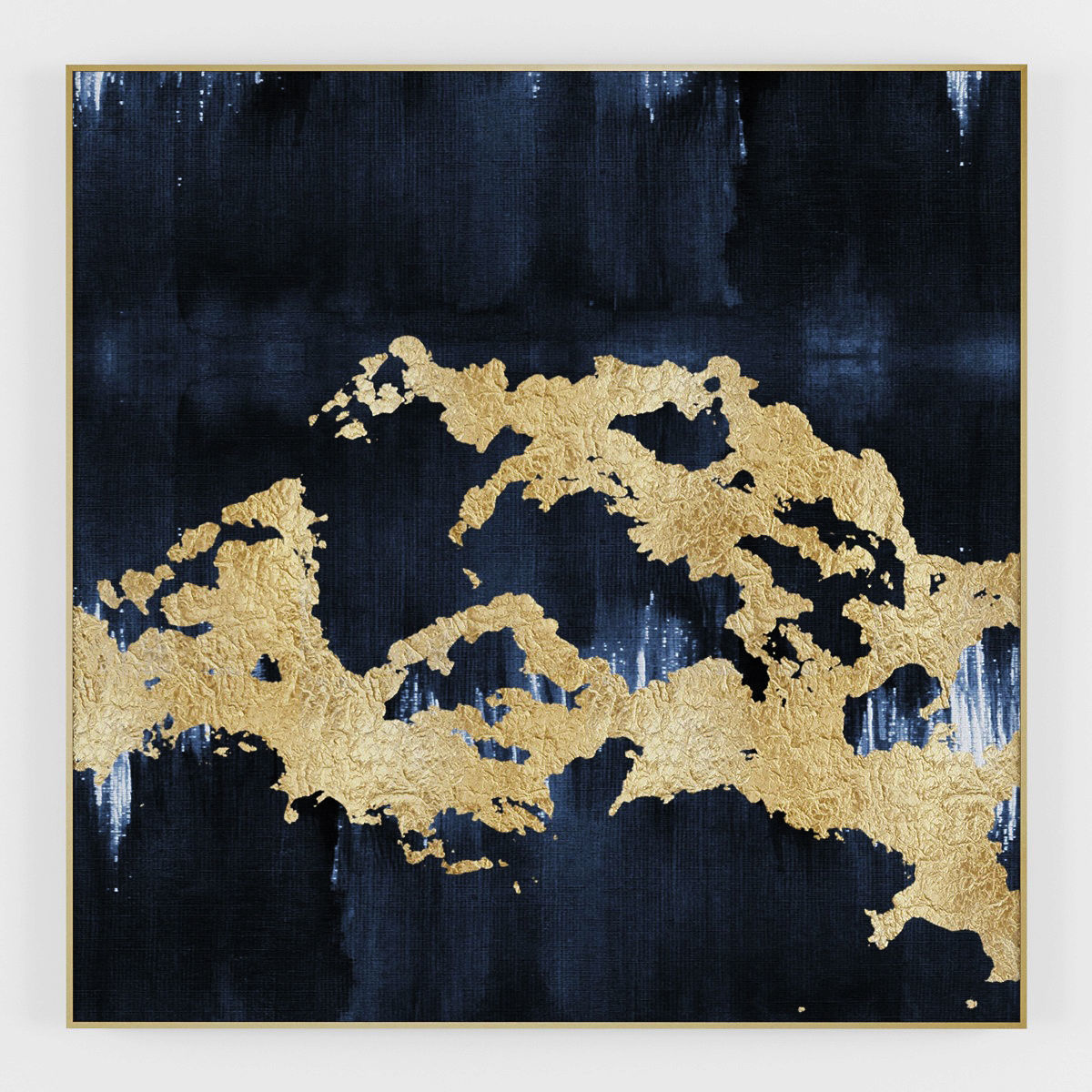 Pictures202 gold and navy abstract painting Low-poly 3D model_1