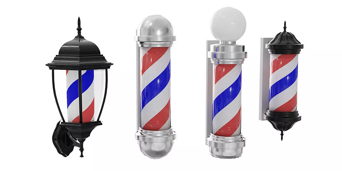 Barbershop Lamps BLENDER 3D Model Cycles 3D model_0