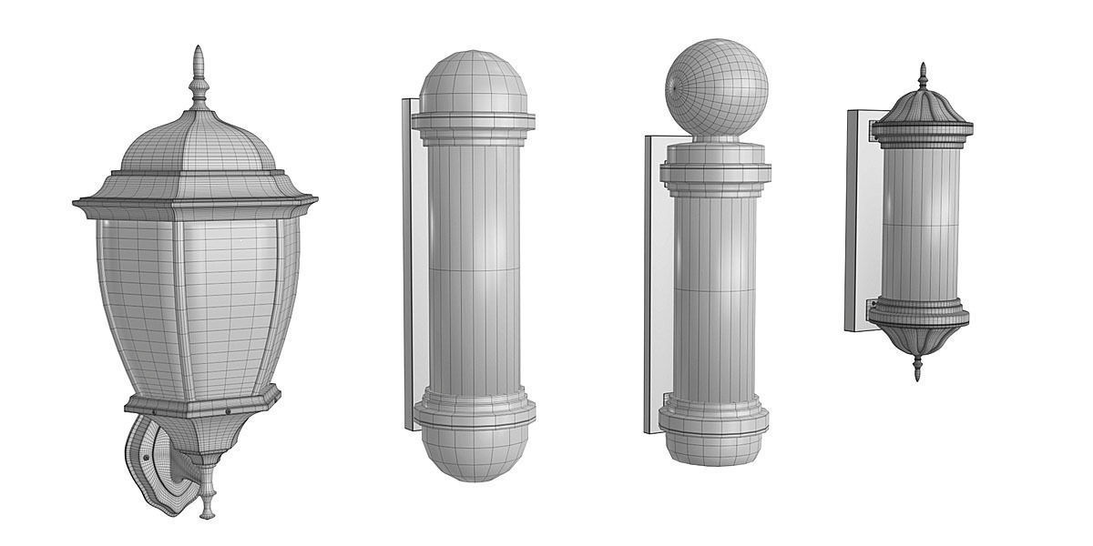 Barbershop Lamps BLENDER 3D Model Cycles 3D model_1