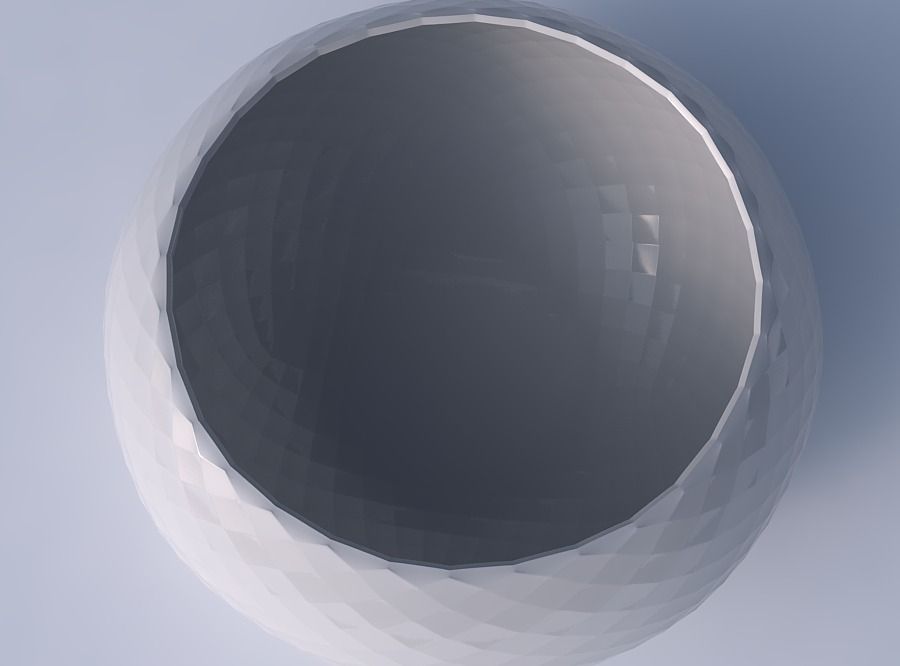 Bowl spheric squeezed wide with diagonal grid pattern 3D print model_2