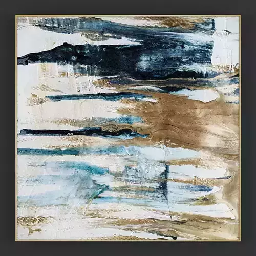 Pictures206 abstract painting gold Low-poly 3D model