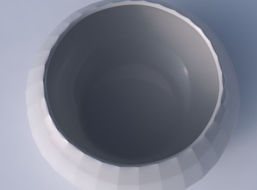 Bowl spheric squeezed wide with fine bands uniform vertical 3D print model_2