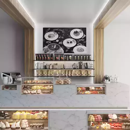 Coffee shop design 3 3D model