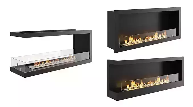 Bio Fireplaces 02 BLENDER 3D Model Cycles