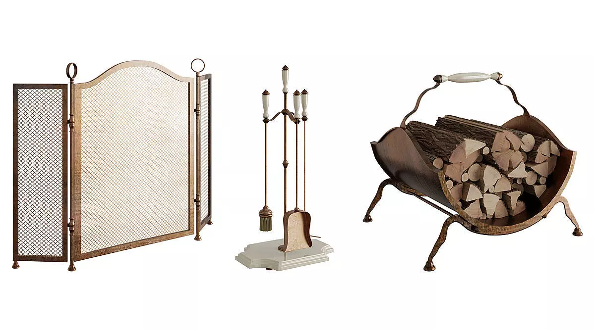 Classic Fireplace Decor BLENDER 3D Model Cycles 3D model_0