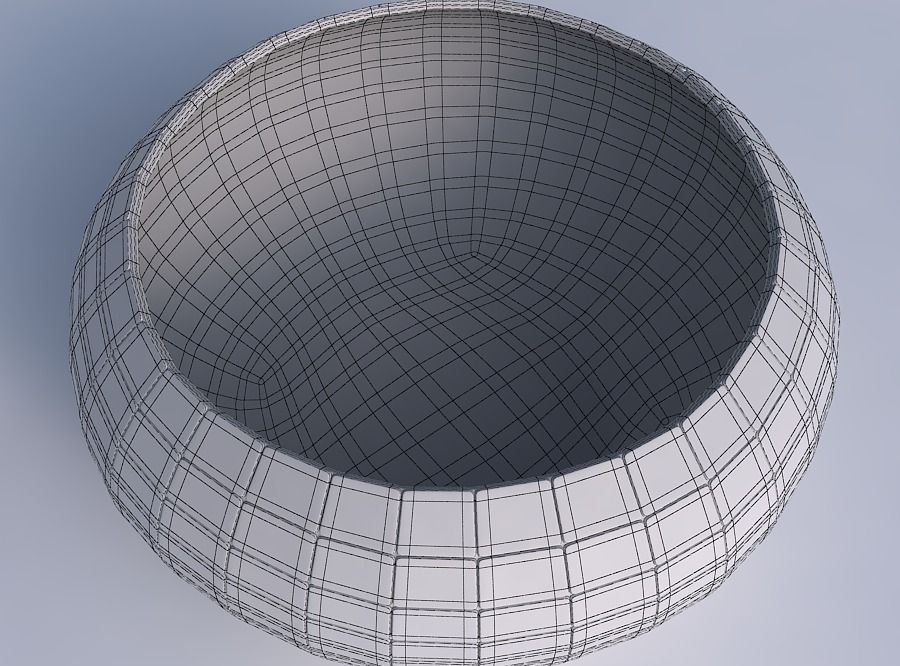 Bowl spheric squeezed wide with distorted grid plates 3D print model_6