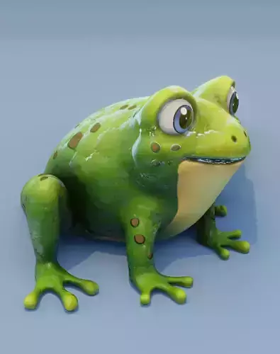 Cartoon Frog Rigged 3D Model Low-poly 3D model