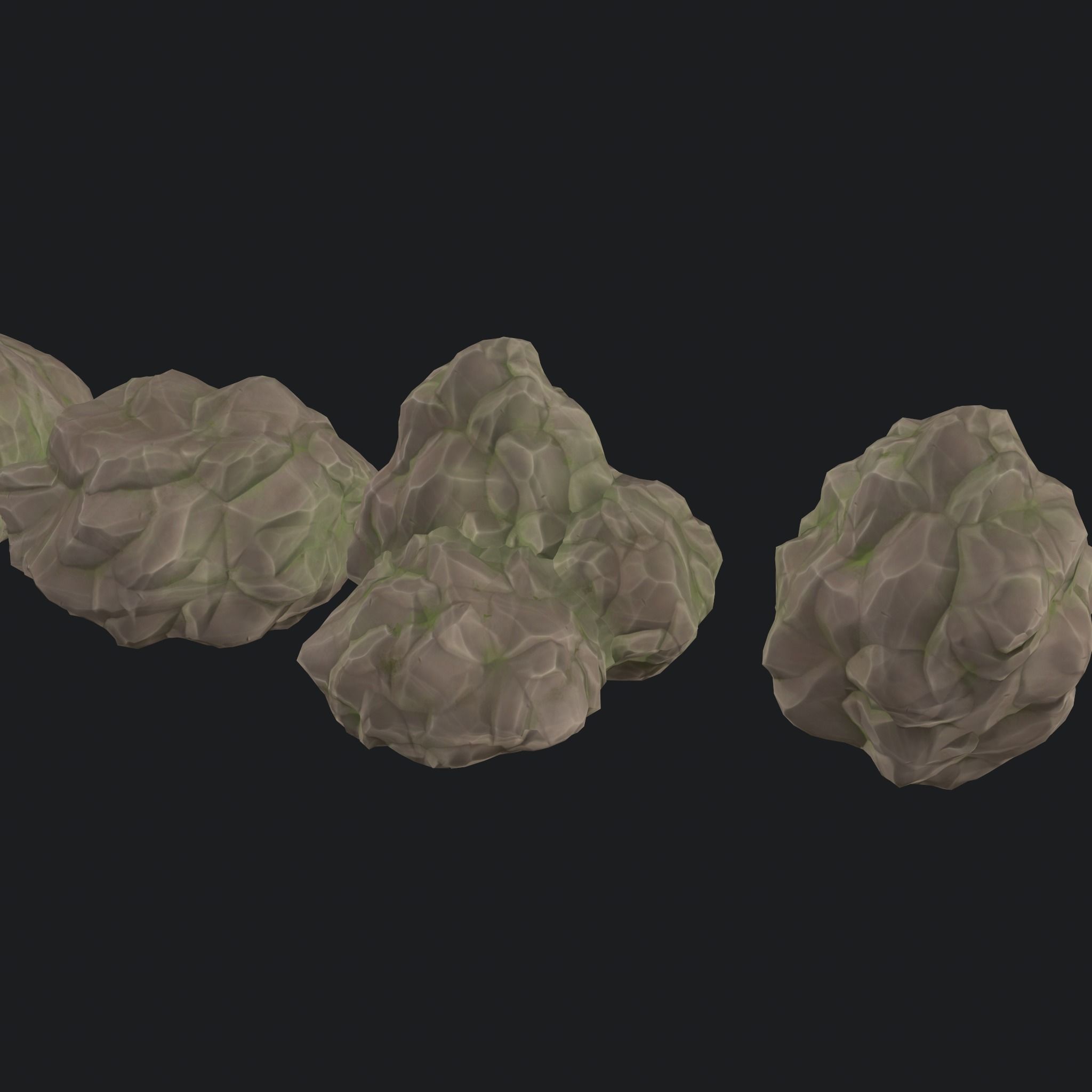 Stylized low poly rocks 2 Free low-poly 3D model_7