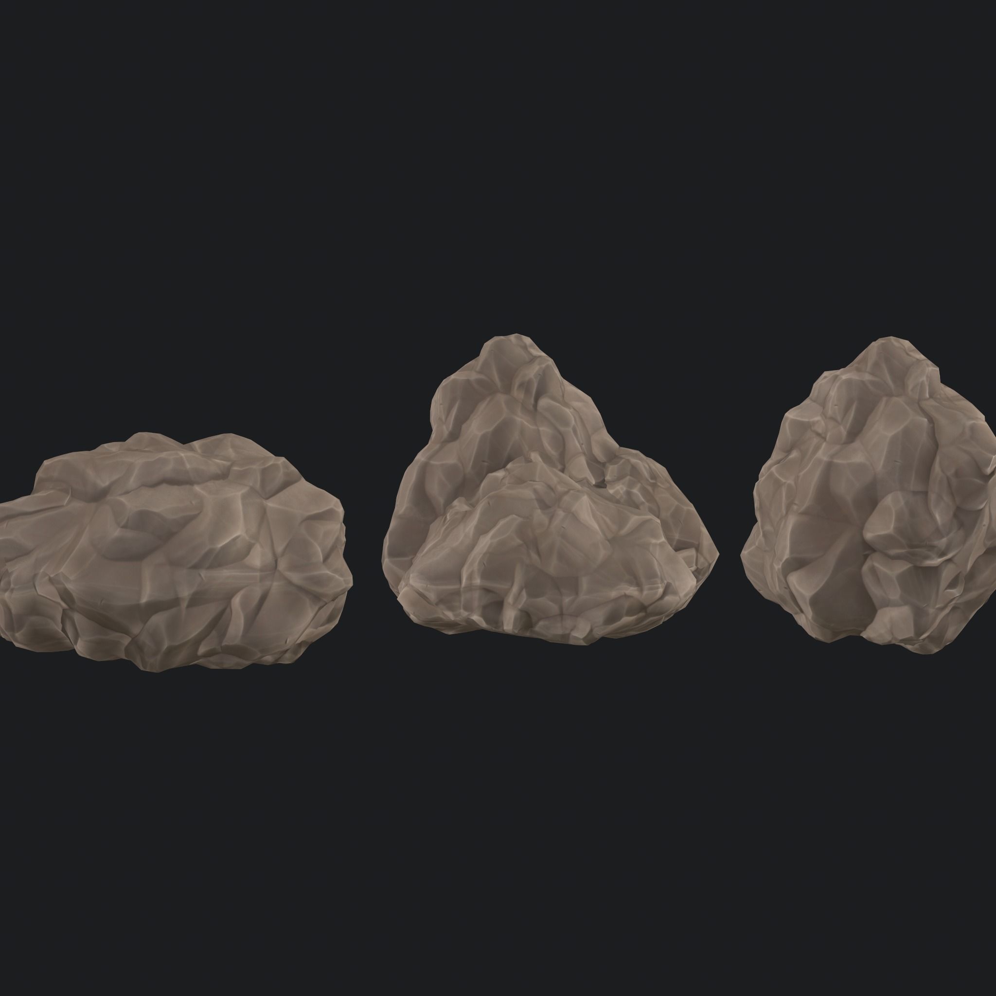 Stylized low poly rocks 2 Free low-poly 3D model_8