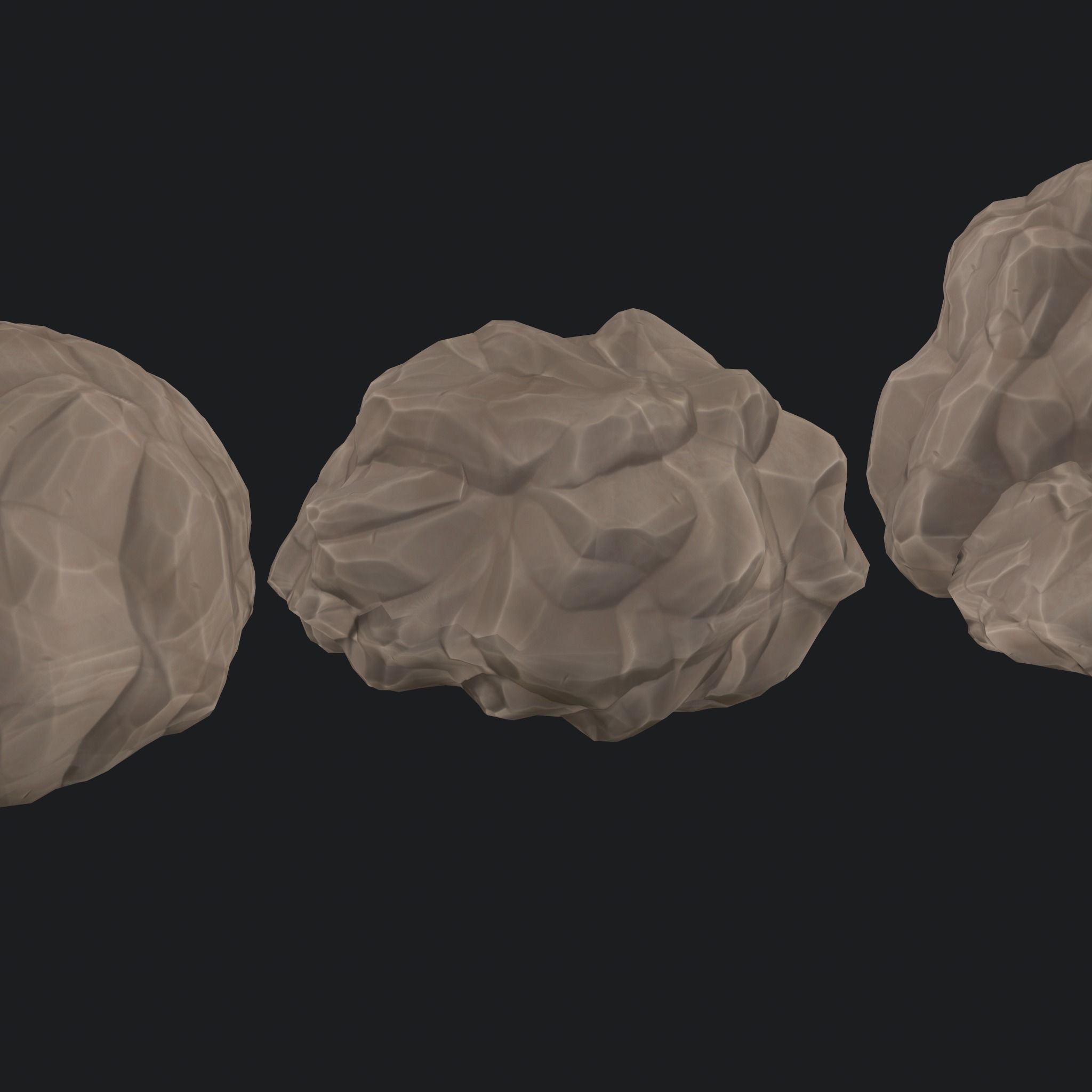 Stylized low poly rocks 2 Free low-poly 3D model_2