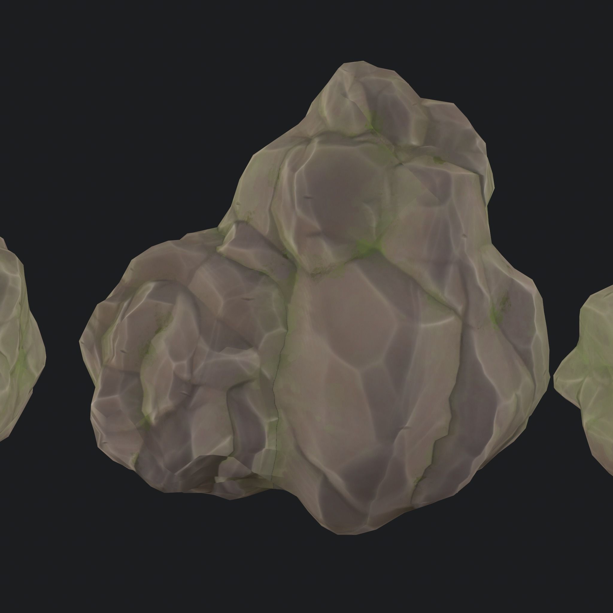 Stylized low poly rocks 2 Free low-poly 3D model_6