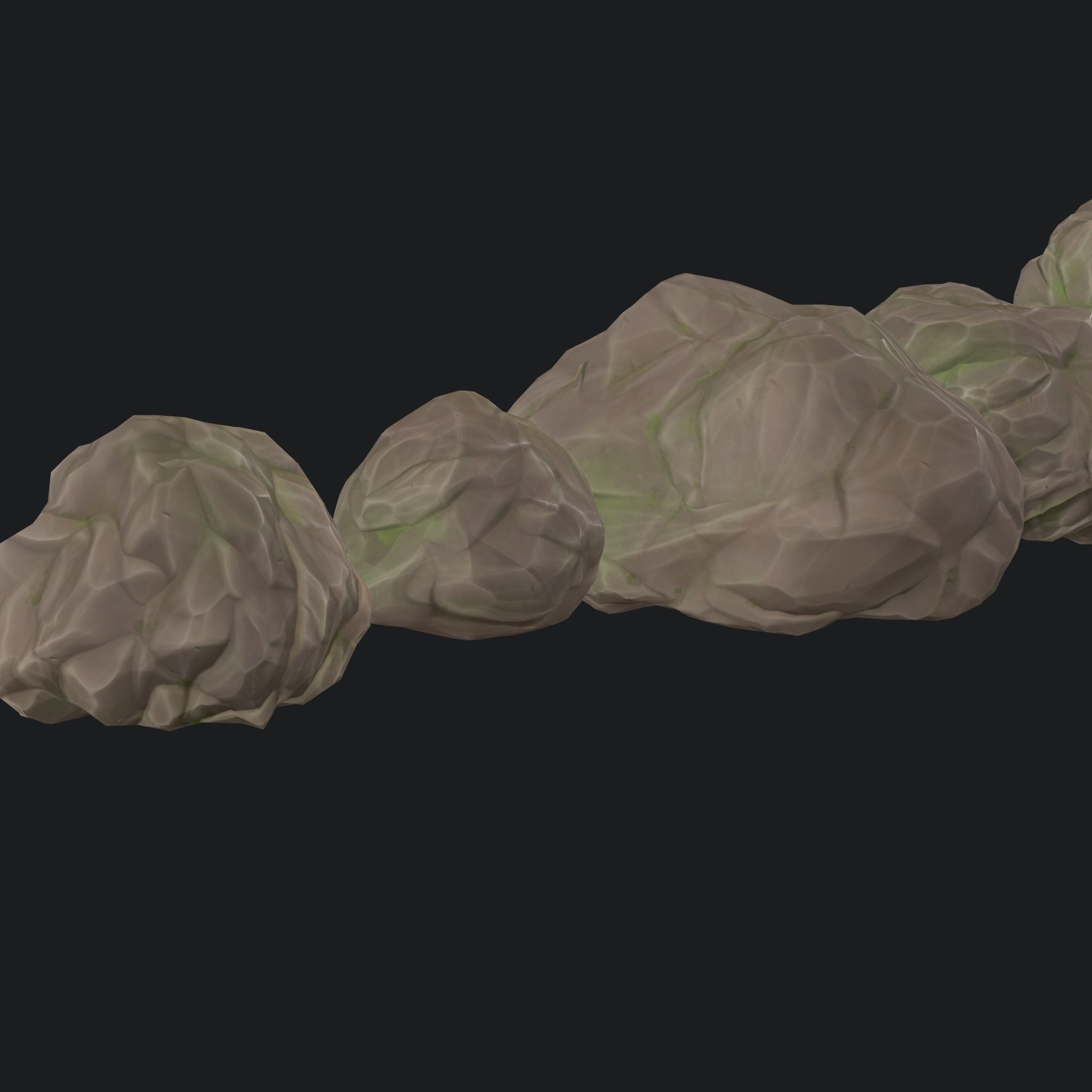 Stylized low poly rocks 2 Free low-poly 3D model_10