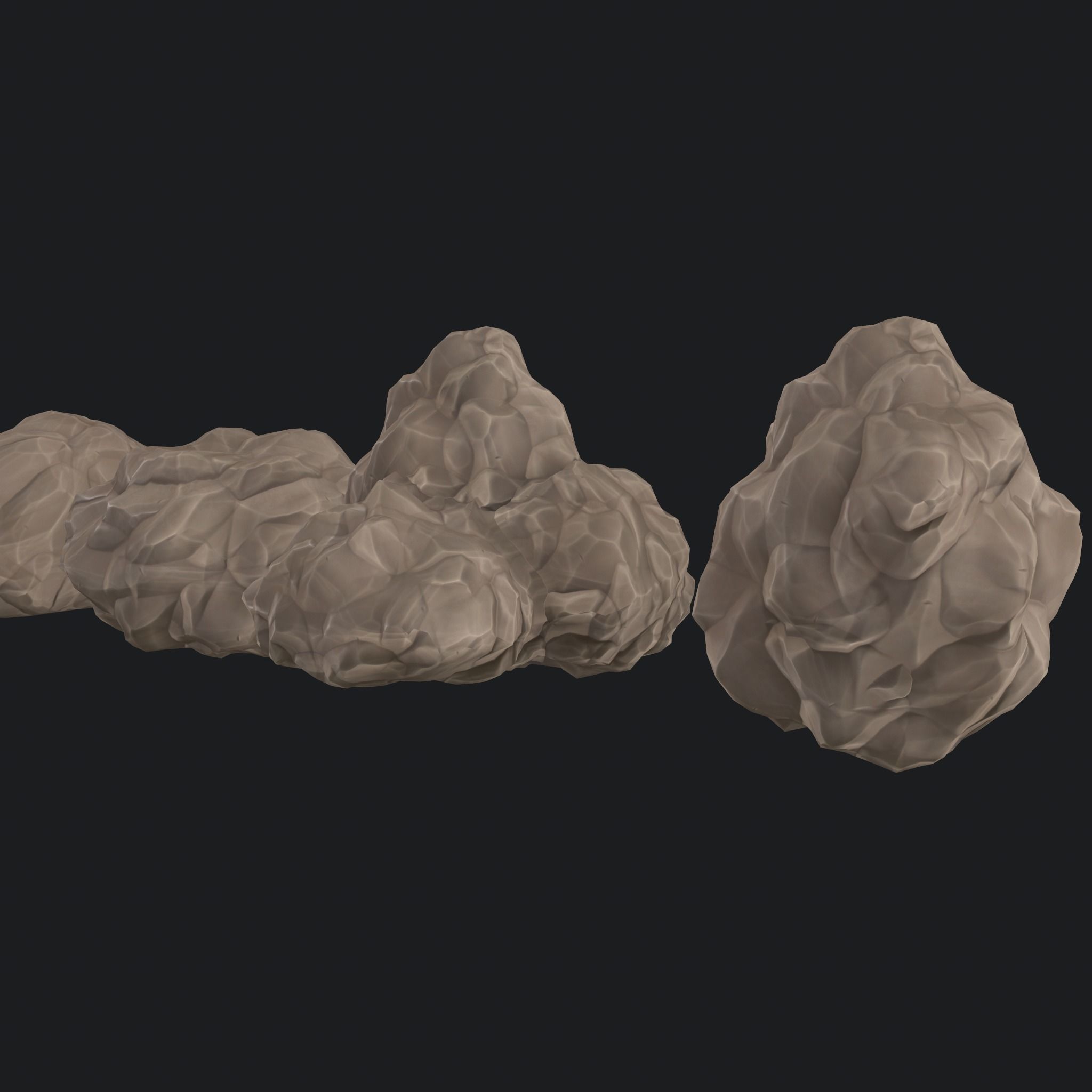 Stylized low poly rocks 2 Free low-poly 3D model_9