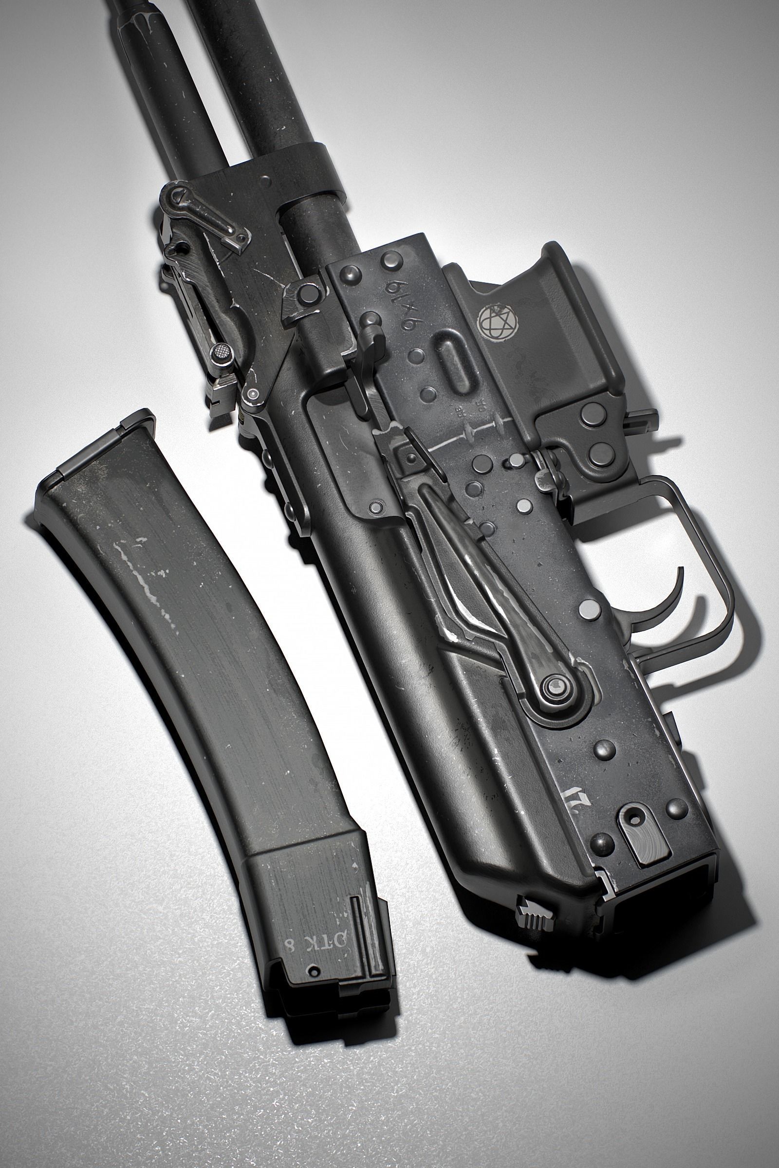 PP-19-01 Vityaz - lowpoly Low-poly 3D model_4