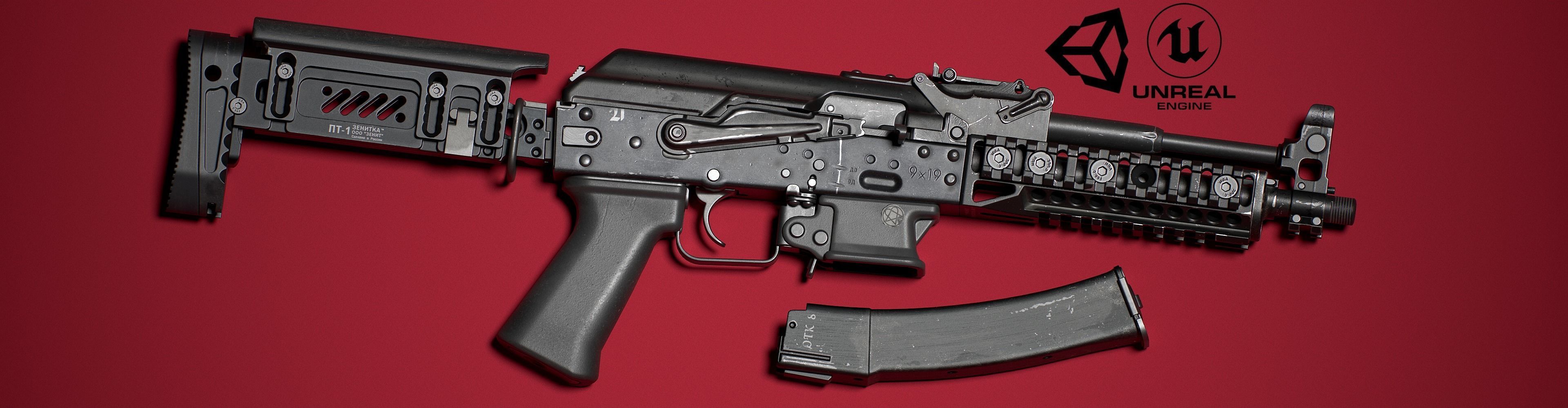 PP-19-01 Vityaz - lowpoly Low-poly 3D model_3