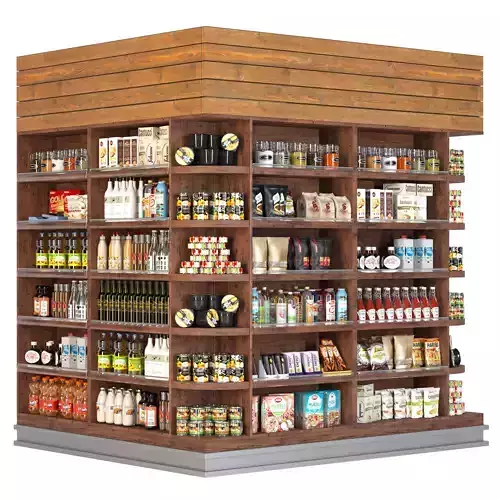 Supermarket showcase 3D model