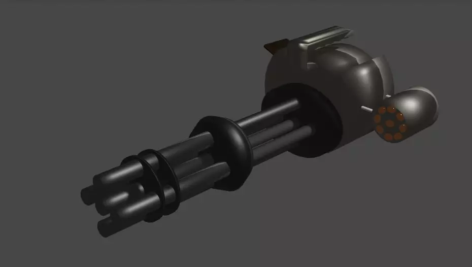 Gatling Gun 3D model_0