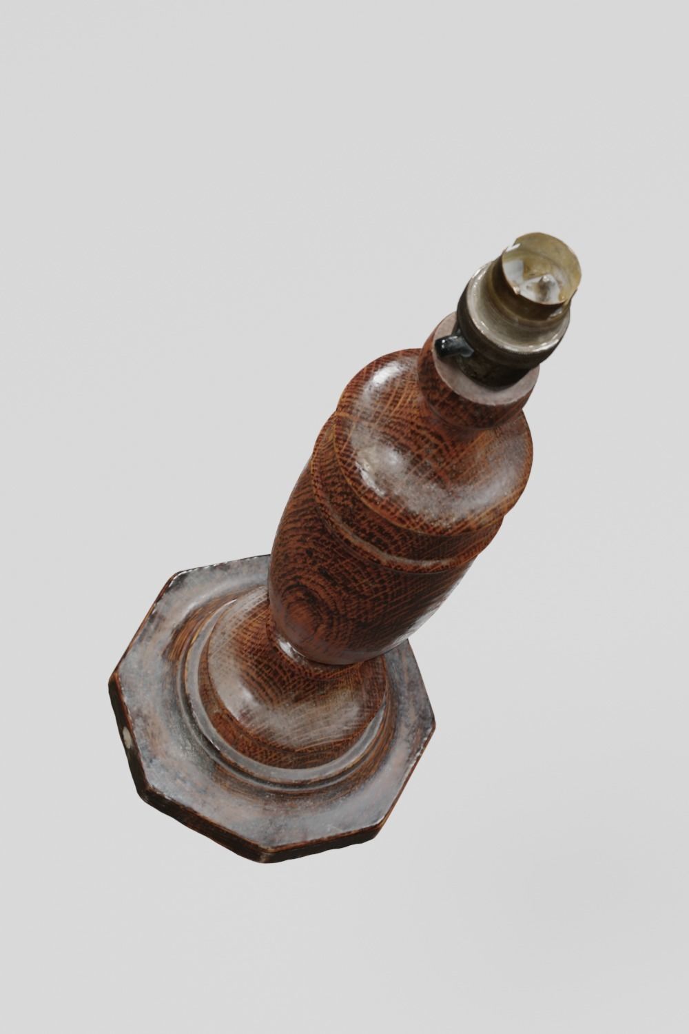 Wooden Table Lamp Old photogrammetry scan PBR 4K textures Low-poly 3D model_6