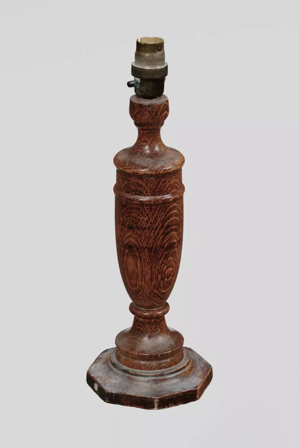 Wooden Table Lamp Old photogrammetry scan PBR 4K textures Low-poly 3D model_0