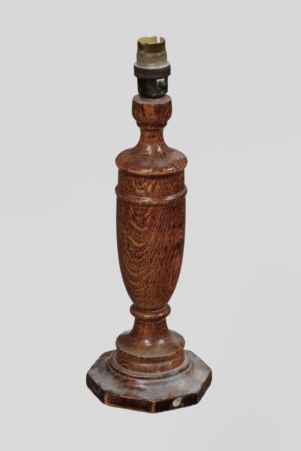 Wooden Table Lamp Old photogrammetry scan PBR 4K textures Low-poly 3D model_2