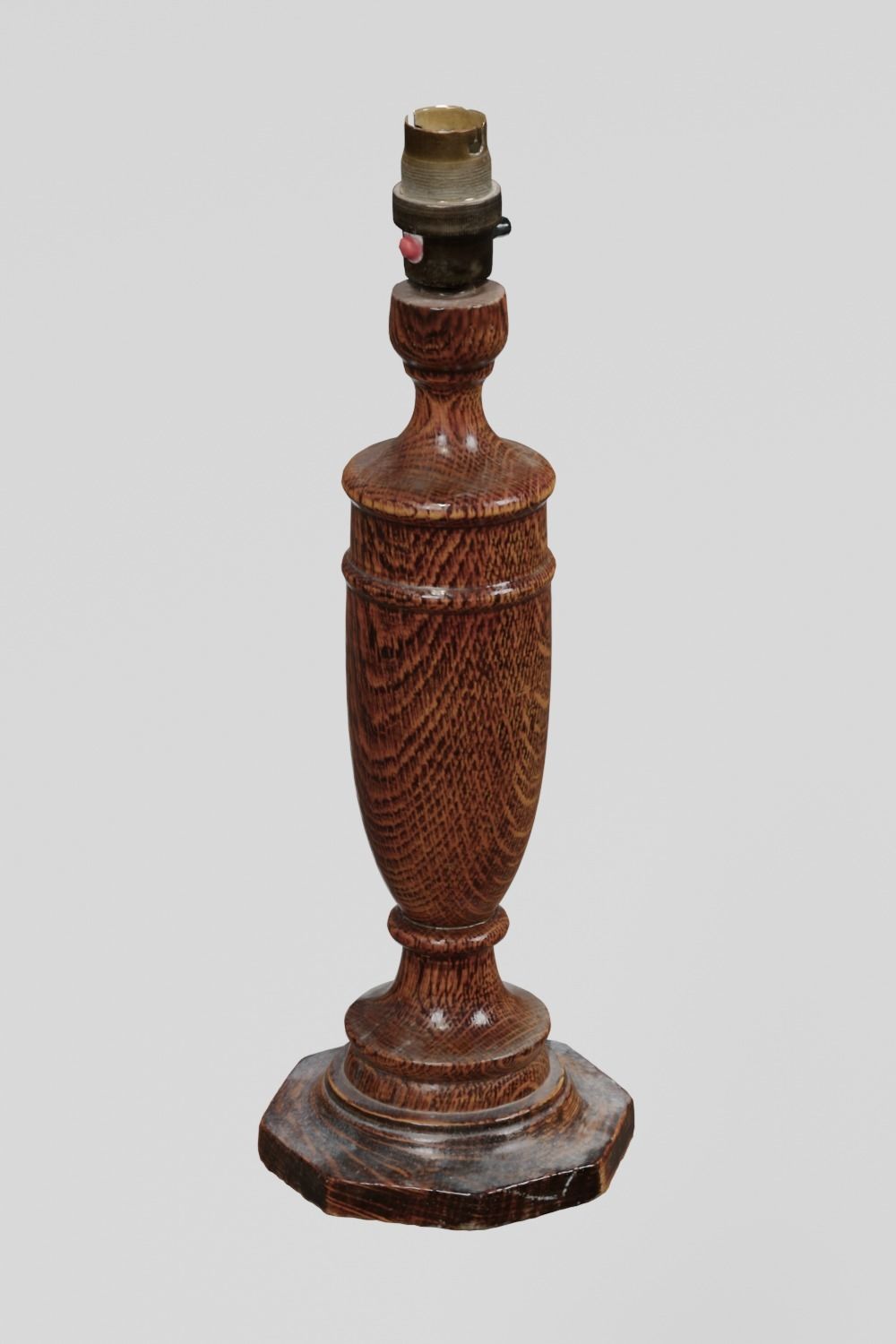 Wooden Table Lamp Old photogrammetry scan PBR 4K textures Low-poly 3D model_3