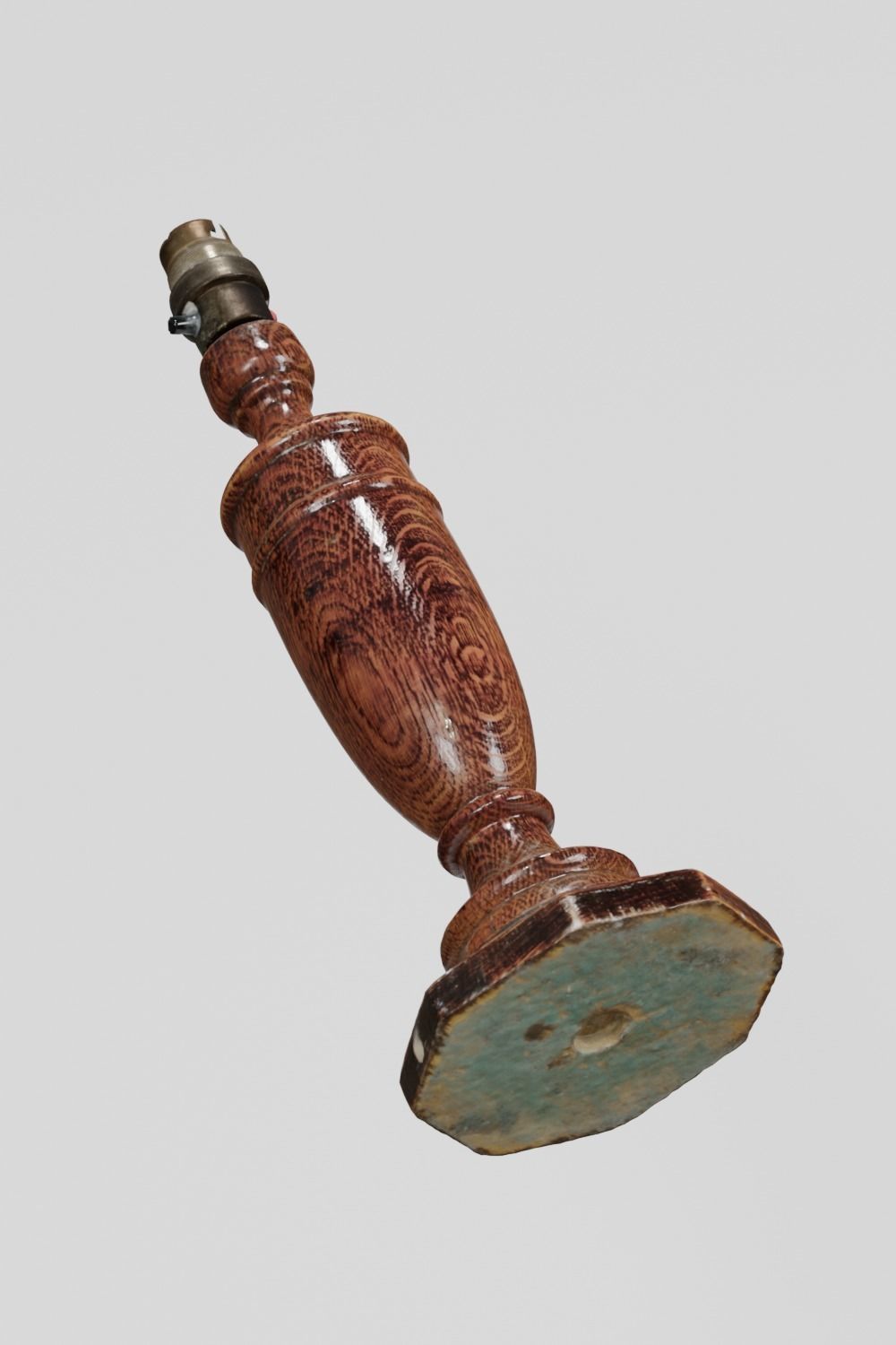 Wooden Table Lamp Old photogrammetry scan PBR 4K textures Low-poly 3D model_5