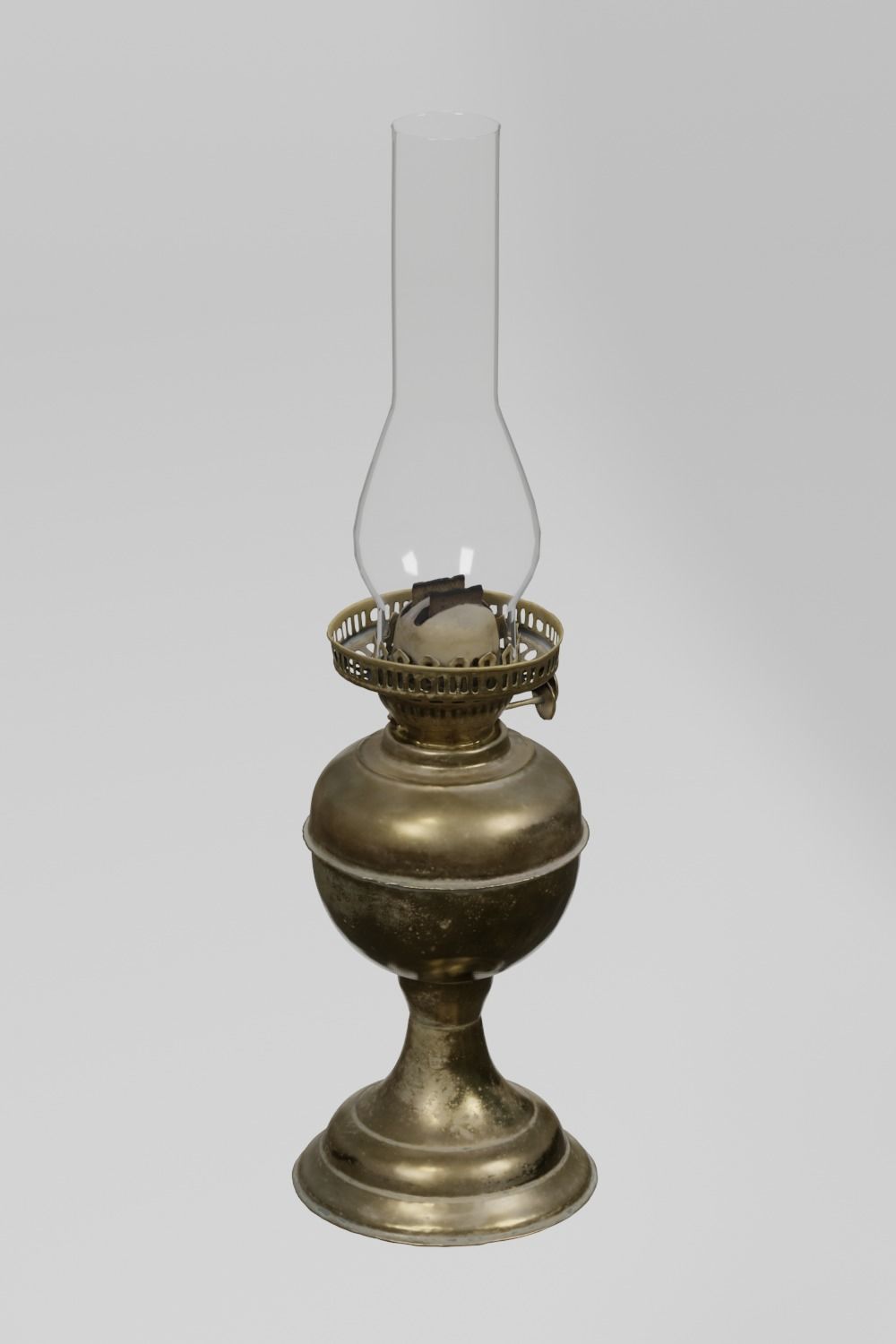 Brass Oil Lamp Victorian photogrammetry scan PBR 4K textures Low-poly 3D model_3