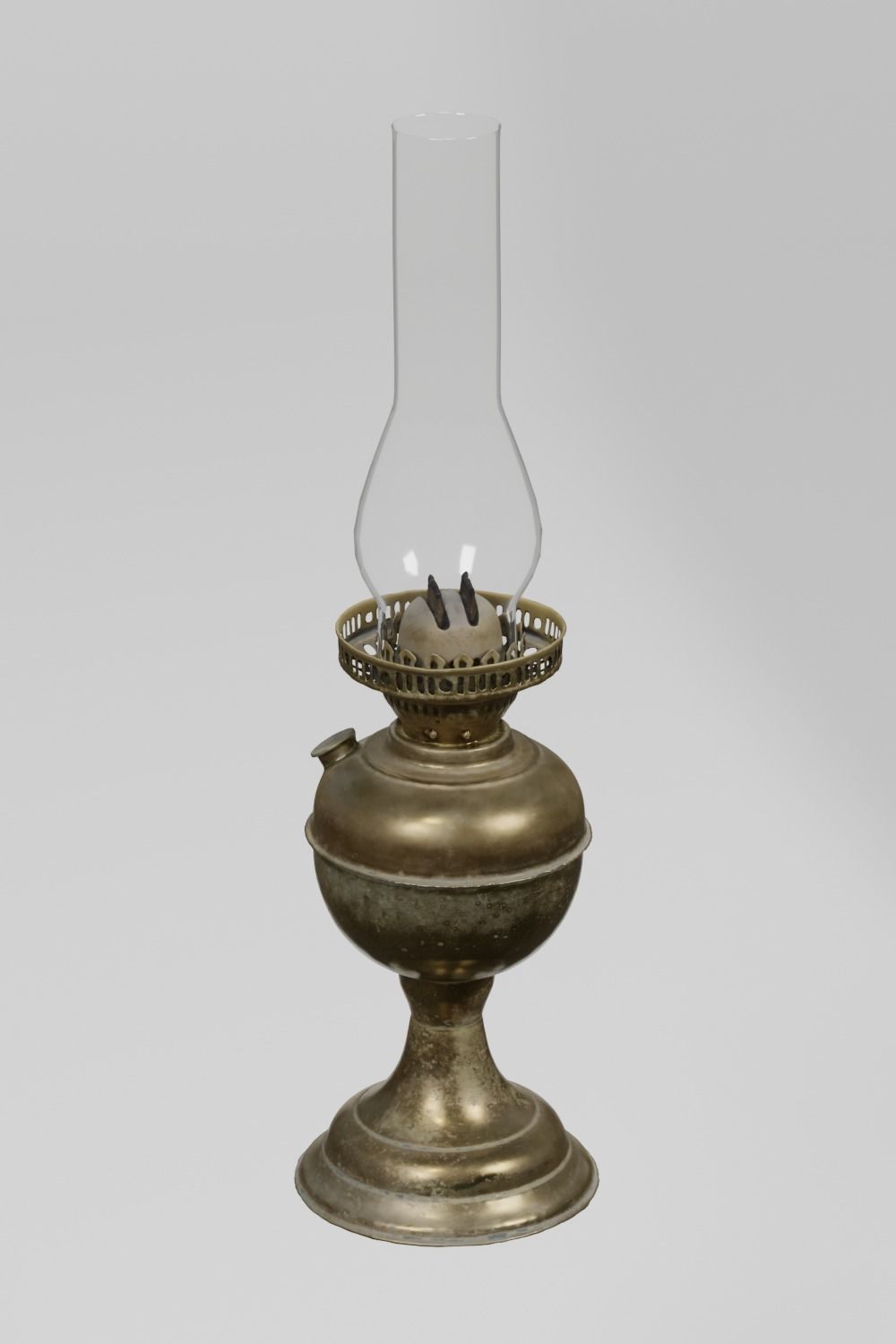 Brass Oil Lamp Victorian photogrammetry scan PBR 4K textures Low-poly 3D model_4