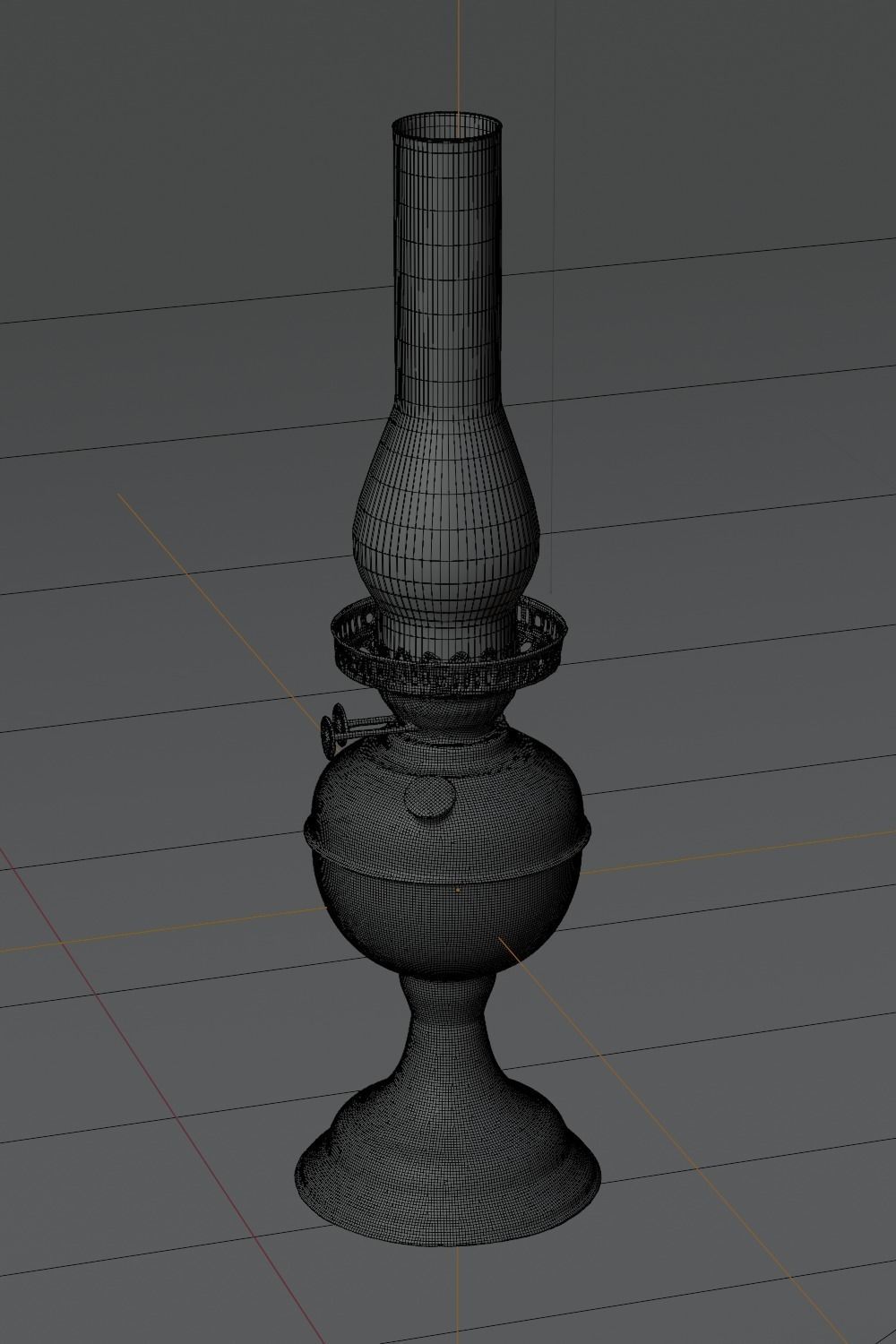 Brass Oil Lamp Victorian photogrammetry scan PBR 4K textures Low-poly 3D model_6