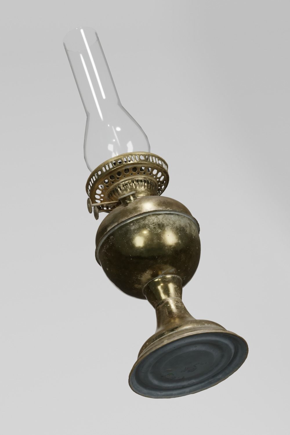 Brass Oil Lamp Victorian photogrammetry scan PBR 4K textures Low-poly 3D model_5